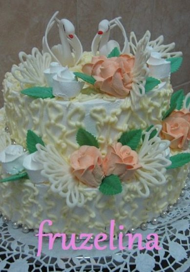 Торт на свадьбу F59145 - Торты на заказ Fruzelini