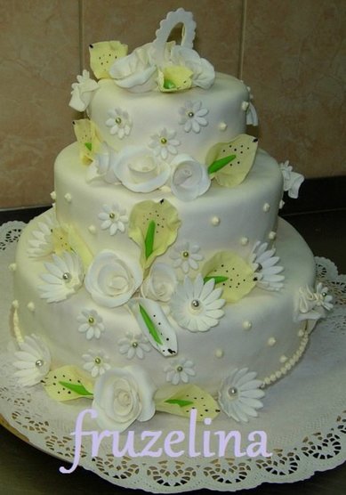 Свадебный торт F59146 - Торты на заказ Fruzelini