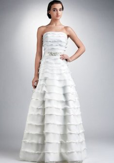 Свадебное платье С44705. С прямой юбкой, длинное без шлейфа.